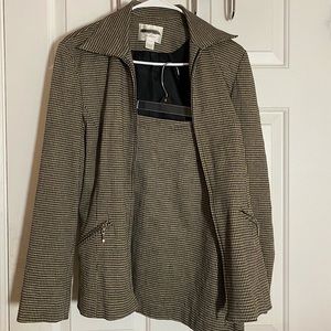 Vintage Two-Piece Patterned Blazer and Skirt Set